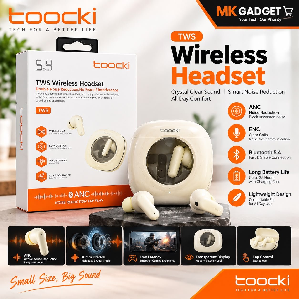 Toocki TWS Wireless Headset